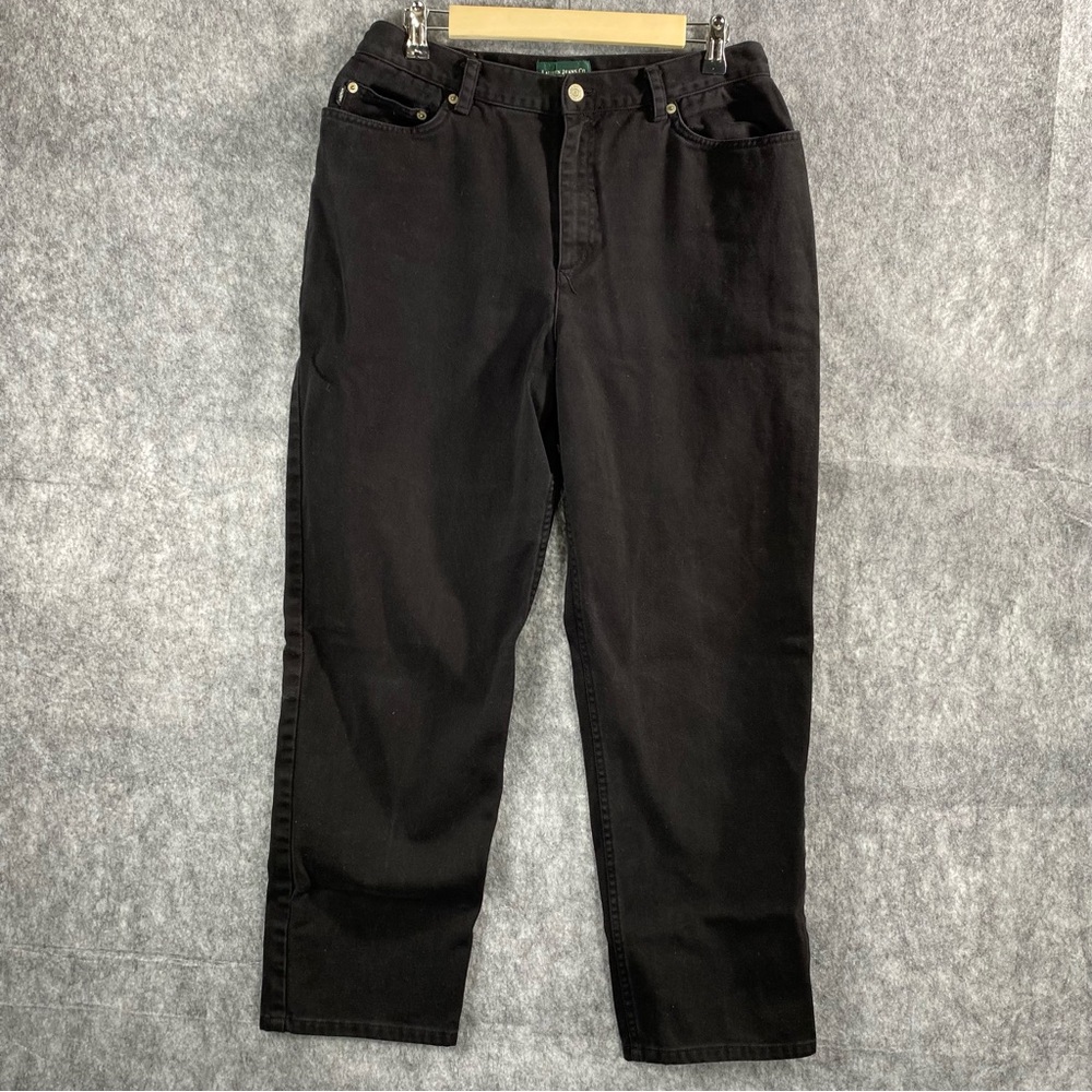 Lauren Ralph Lauren Womens Black Flat Front Ankle Pants Size‎ 14P